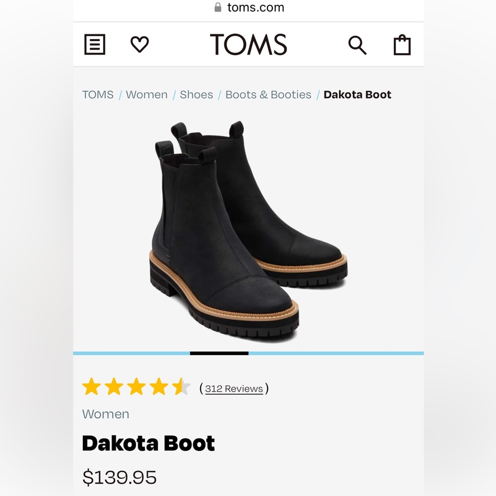 NWT Toms Dakota boot